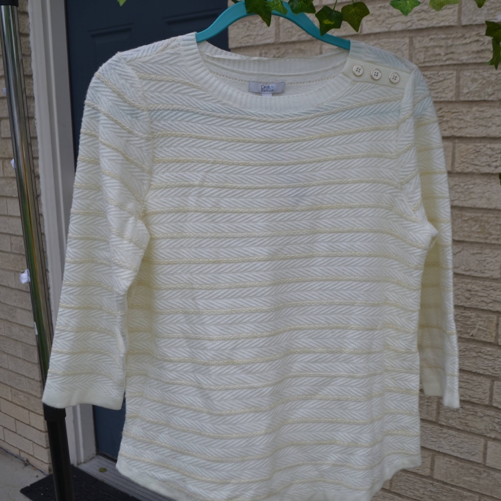 NWT Cream Sweater Croft & Barrow